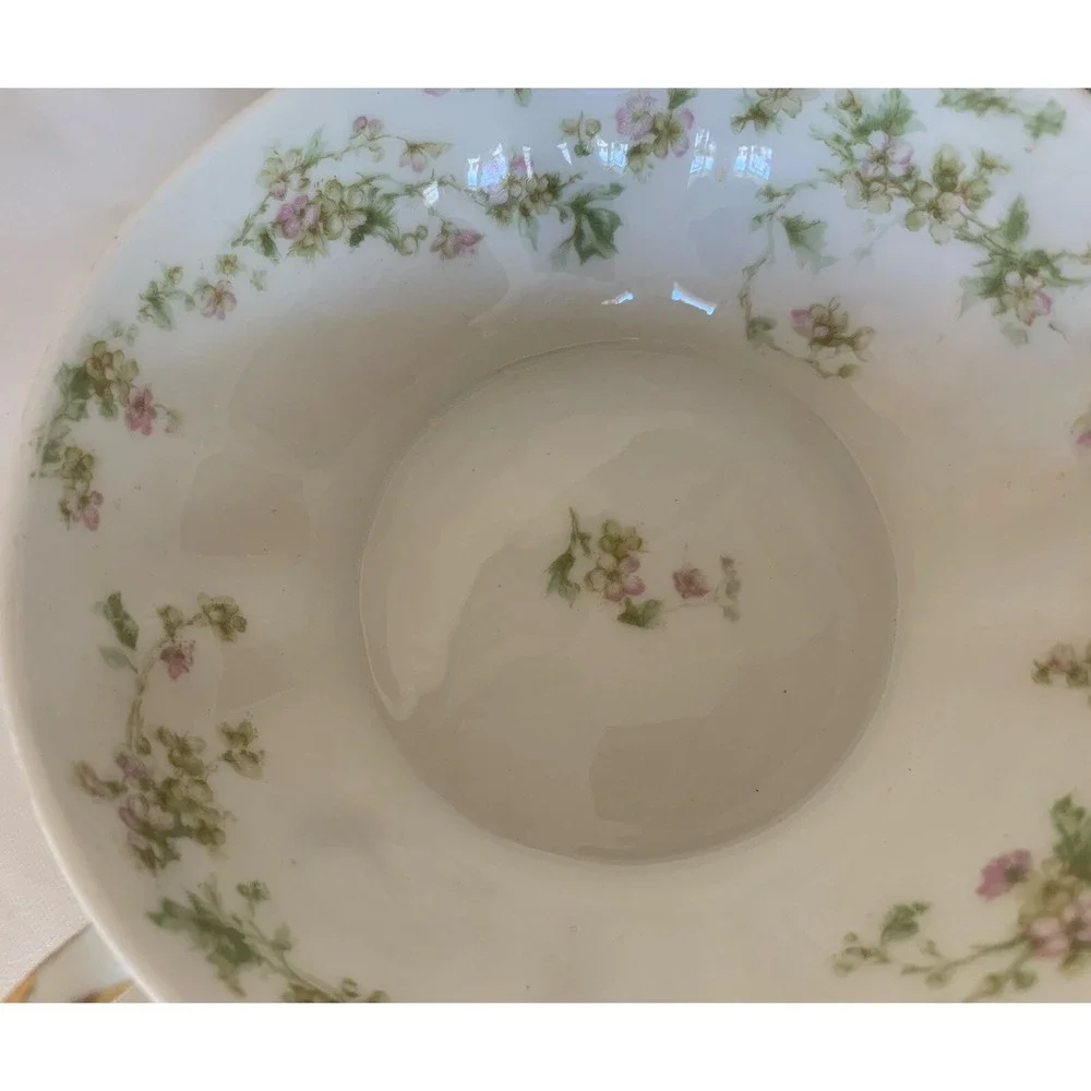 Haviland Limoges France Pink Flowers 2 handle‎ bowl replacement 5 1/4